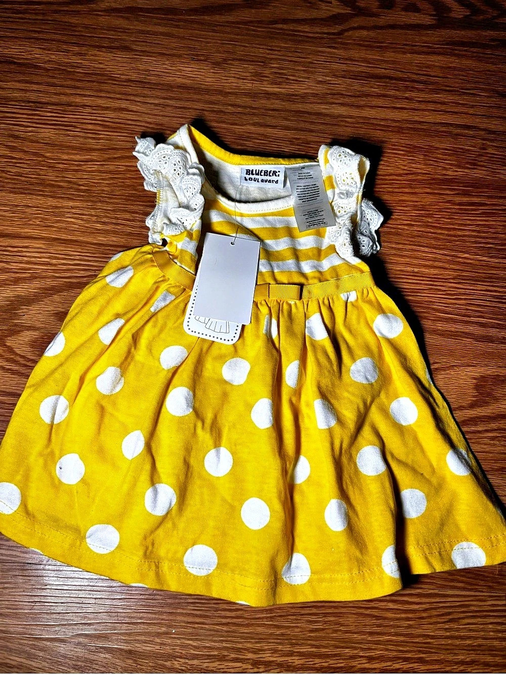 Blueberi by Lauren Evans Girls Polka Dot Dress 6-9 Months NWT